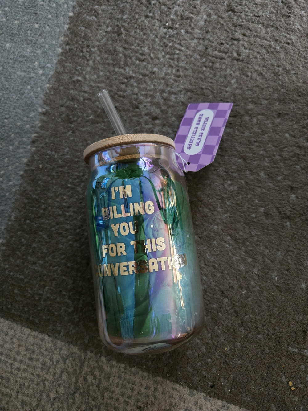 Travel Tumbler with Straw - Gold Lettering